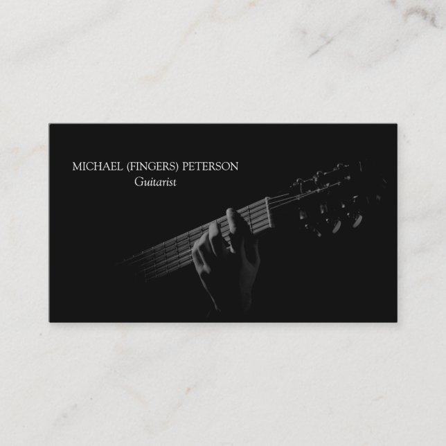 Acoustic Guitarist Musician Business Card (Front)