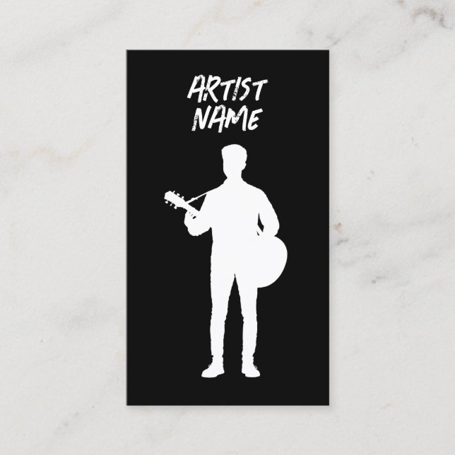 Acoustic Guitarist Musician Singer Artist Male Business Card (Front)