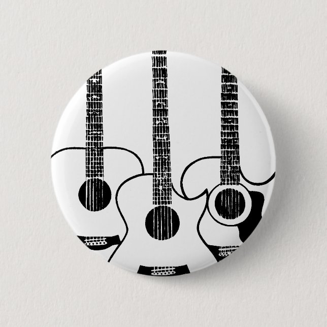 acoustic guitars - music 6 cm round badge (Front)