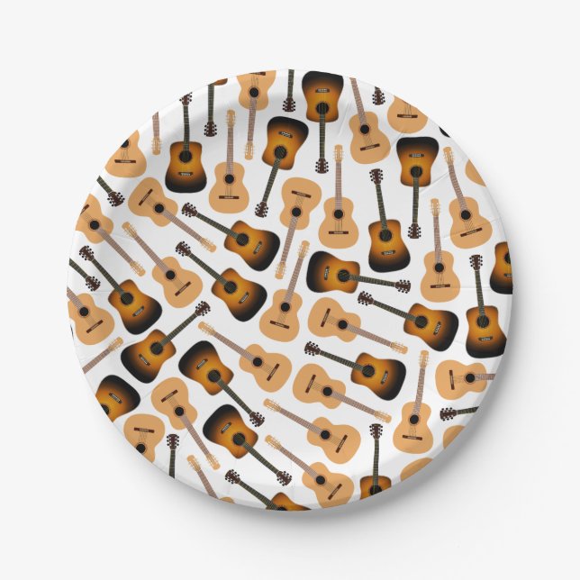 Acoustic Guitars Paper Plate (Front)