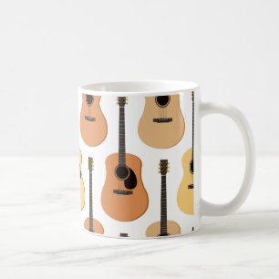 Acoustic Guitars Pattern Coffee Mug