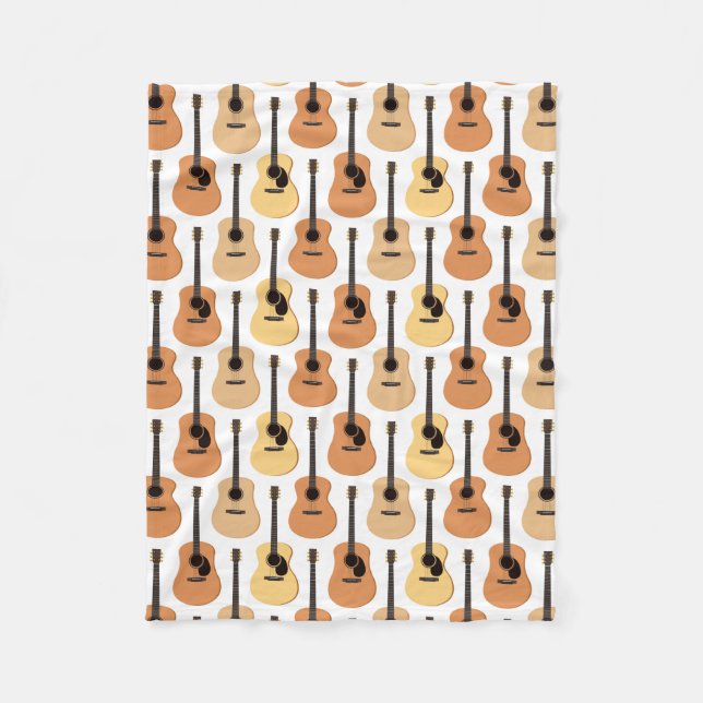 Acoustic Guitars Pattern Fleece Blanket (Front)