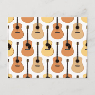 Acoustic Guitars Pattern Postcard