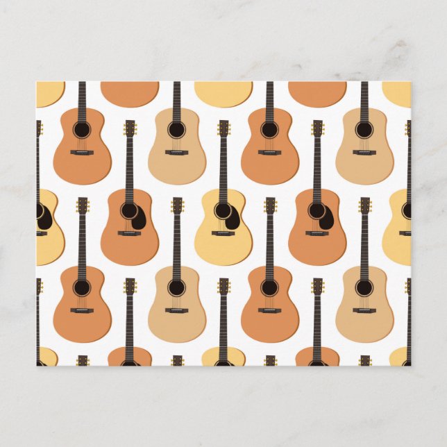 Acoustic Guitars Pattern Postcard (Front)