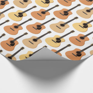 Acoustic Guitars Pattern Wrapping Paper