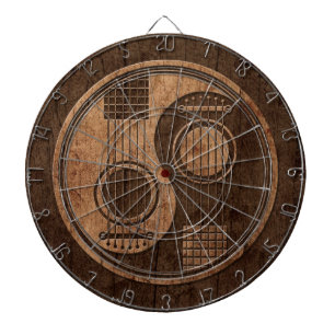 Acoustic Guitars Yin Yang with Wood Grain Effect Dartboard