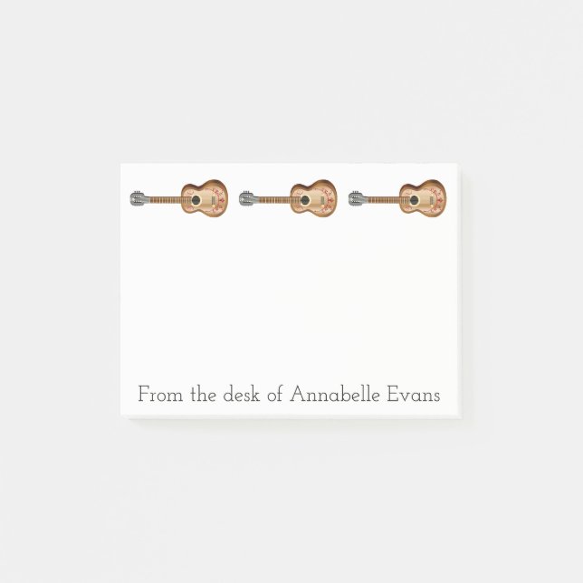 Acoustic Mexican Guitars Personalise Post-it Notes (Front)
