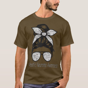Acoustic Neuroma awareness Messy Bun T-Shirt
