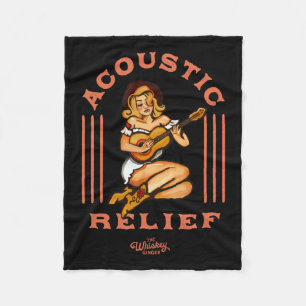 Acoustic Relief Cute Tropical Guitar Music Tattoo Fleece Blanket