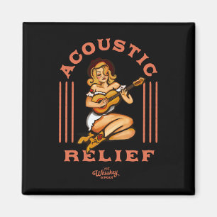 Acoustic Relief Cute Tropical Guitar Music Tattoo  Magnet