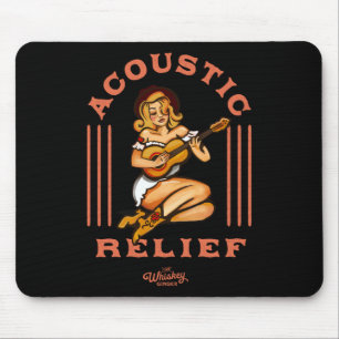 Acoustic Relief Cute Tropical Guitar Music Tattoo  Mouse Mat