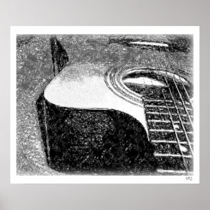 Acoustical Guitar (sketch) Poster