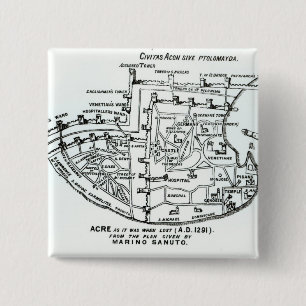 Acre as it was when lost 15 cm square badge