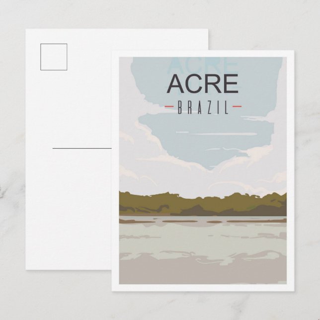Acre Brazil Art Vintage Travel Illustration Postcard (Front/Back)