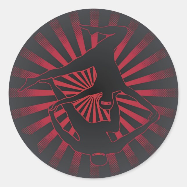 Acro Yoga Ninjas Classic Round Sticker (Front)