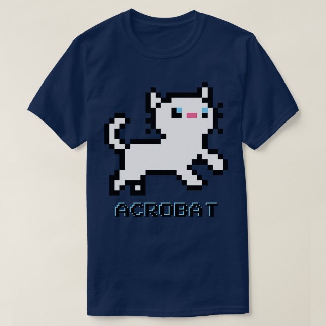 Acrobat Cat White TShirt (Design Front)