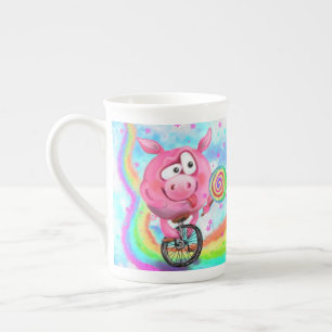 Acrobat Pig Bone China Mug