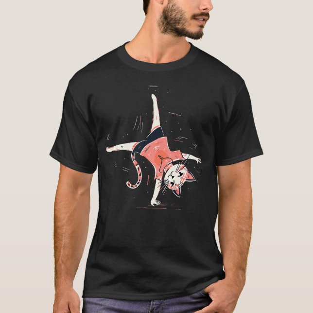 Acrobatic cat gymnastics Gymnastic pose T-Shirt (Front)