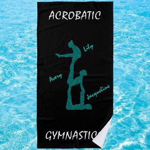 Acrobatic Gymnastics Beach Towel w/ Up To 3 Names
