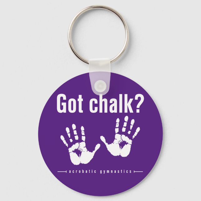 Acrobatic Gymnastics Got Chalk Button Key Ring (Front)