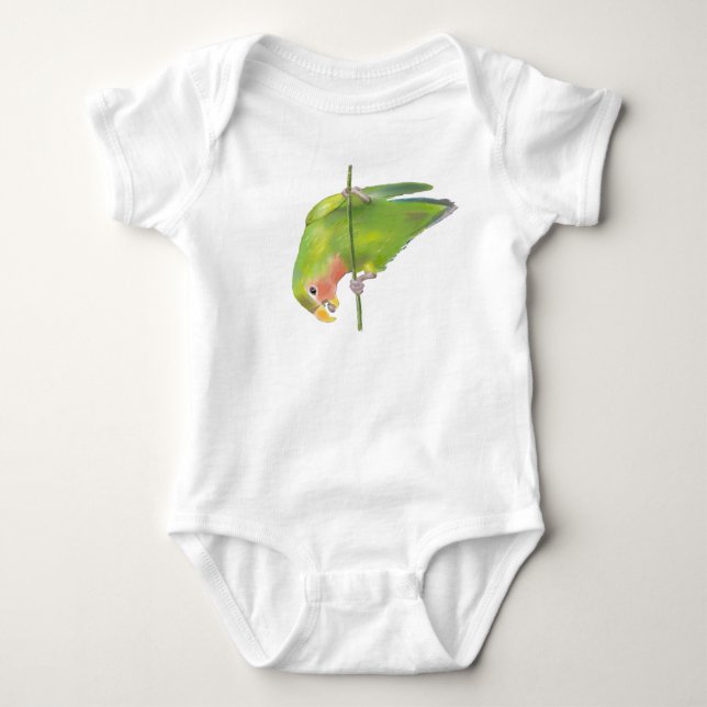 Acrobatic Lovebird Baby Bodysuit (Front)