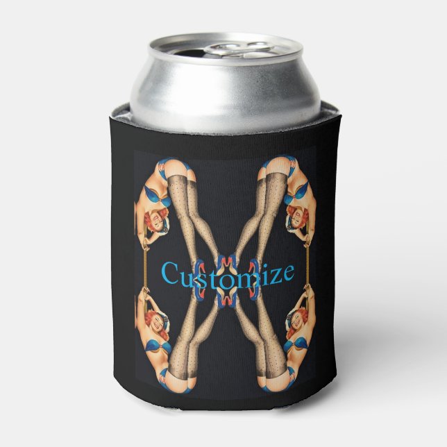 Acrobatic Vintage Pinups Thunder_Cove  Can Cooler (Can Front)