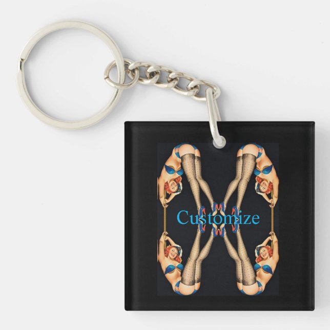 Acrobatic Vintage Pinups Thunder_Cove Key Ring (Front)