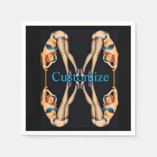 Acrobatic Vintage Pinups Thunder_Cove  Napkin