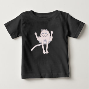Acrobatically jumping white athlete cat baby T-Shirt