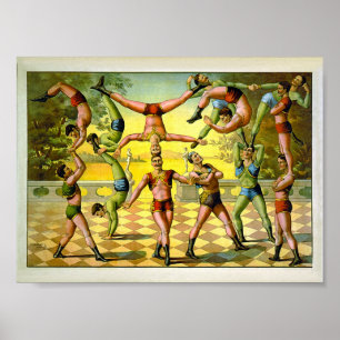 Acrobatics 1891 Vintage Circus Poster