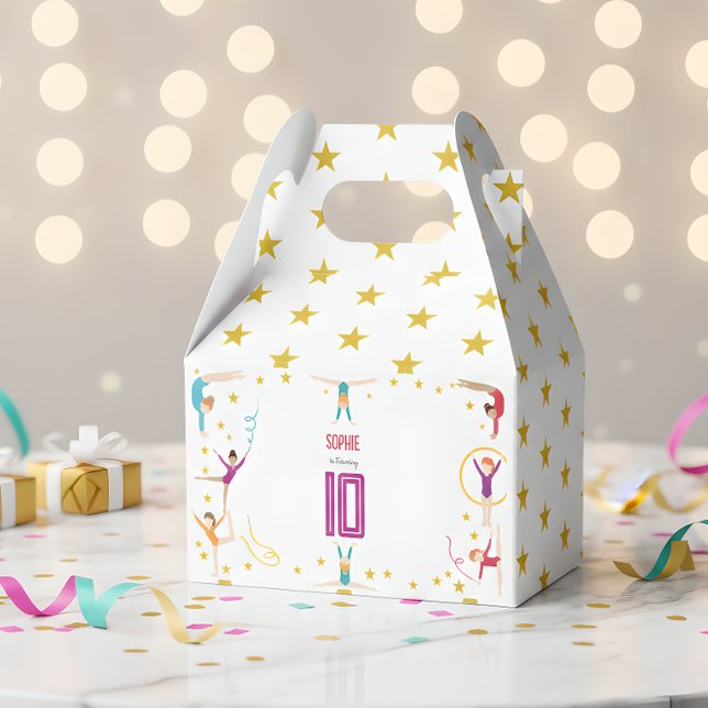 Acrobatics and gymnastics sport girl birthday favour box (Creator Uploaded)