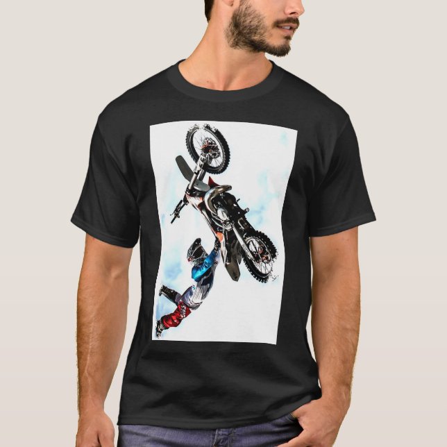 Acrobatics Biker Action Sports Modern Elegant T-Shirt (Front)