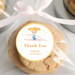 Acrobatics fun birthday kids  classic round sticker