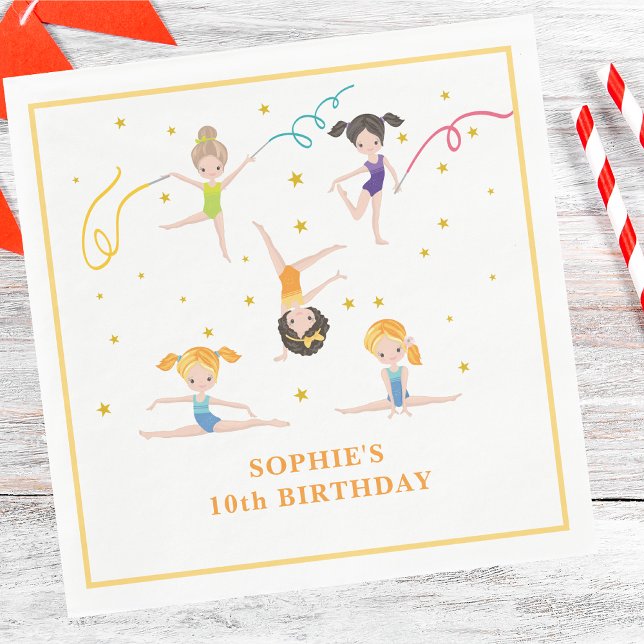Acrobatics fun birthday kids  napkin (Creator Uploaded)