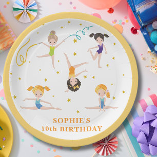Acrobatics fun birthday kids  paper plate