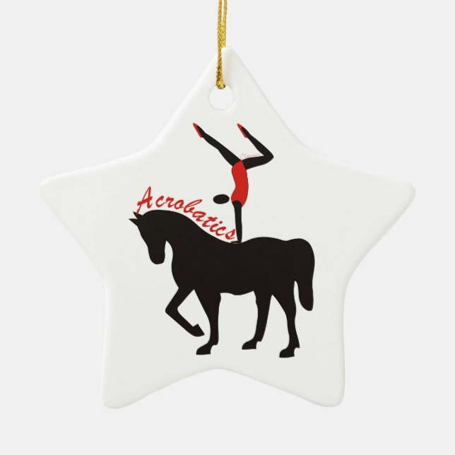 Acrobatics on horseback custom ornament (Front)