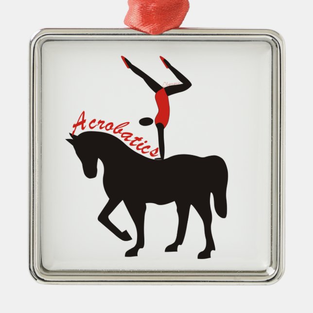 Acrobatics on horseback custom ornament (Front)