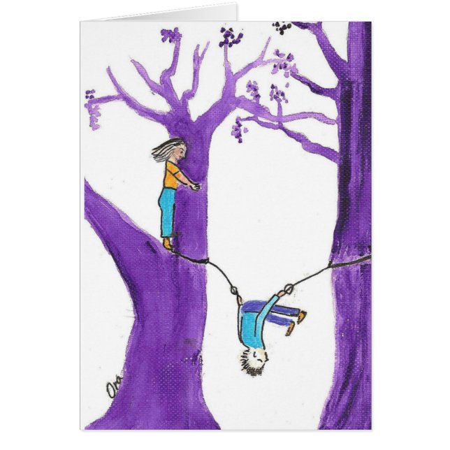 Acrobatics on two purple trees (Front)