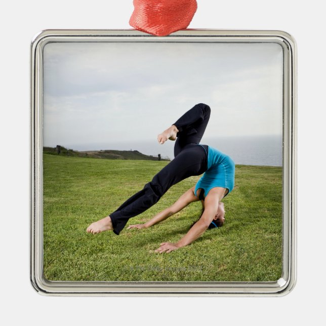 Acrobats and Contortionists Metal Tree Decoration (Front)