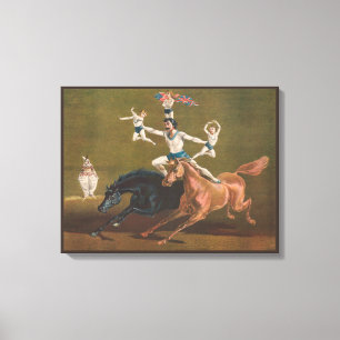 Acrobats On Horseback. Canvas Print