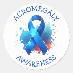 Acromegaly Awareness Ribbon Classic Round Sticker