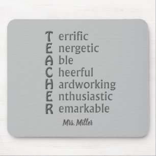 Acronym for Teachers Name Grey Mouse Pad