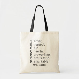 Acronym for Teachers Name Large Tote Bag