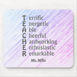Acronym for Teachers Name Purple Abstract  Mouse Mat