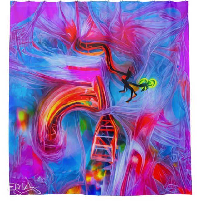 Acrophobia  shower curtain (Front)