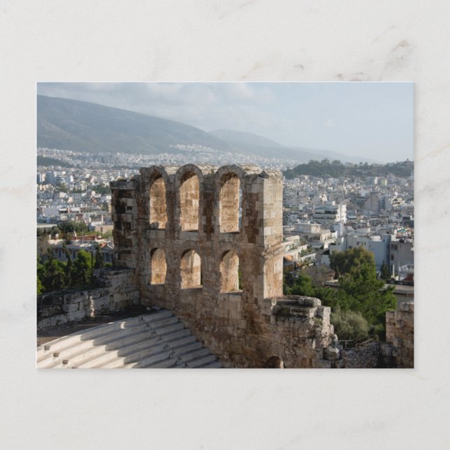 Acropolis Ancient ruins overlooking Athens Postcard (Front)