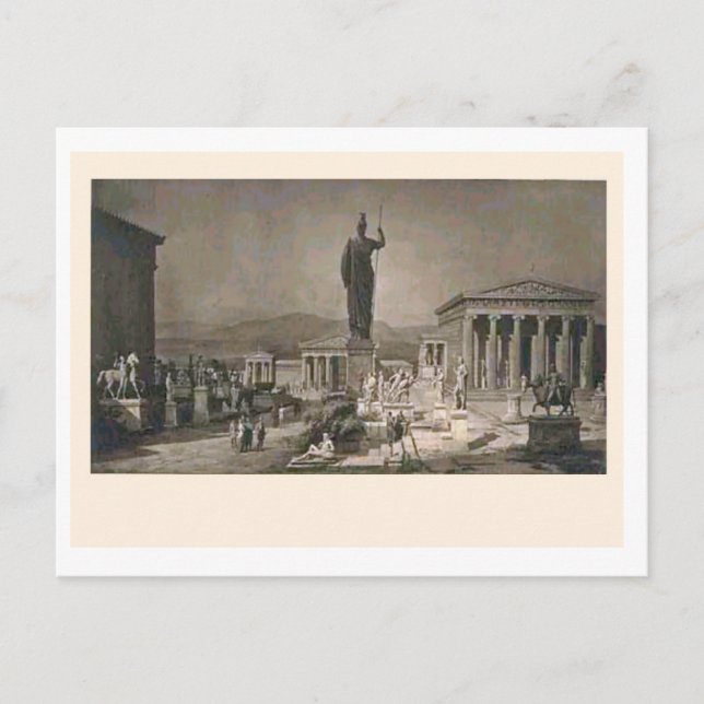 Acropolis, Athens, artists impression c. 1900 Postcard (Front)