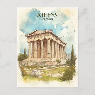 Acropolis, Athens Greece Travel Postcard