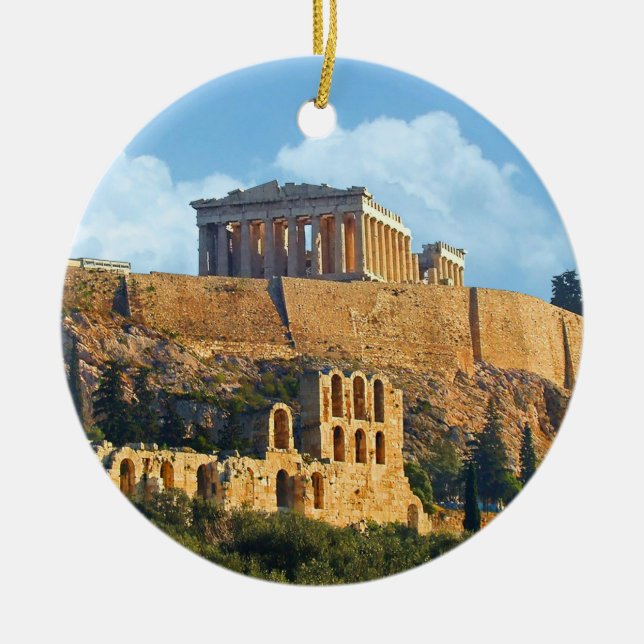 Acropolis Ceramic Tree Decoration (Front)