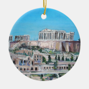 Acropolis, Greece Ceramic Tree Decoration
